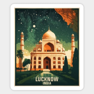Lucknow India Starry Night Vintage Tourism Travel Magnet